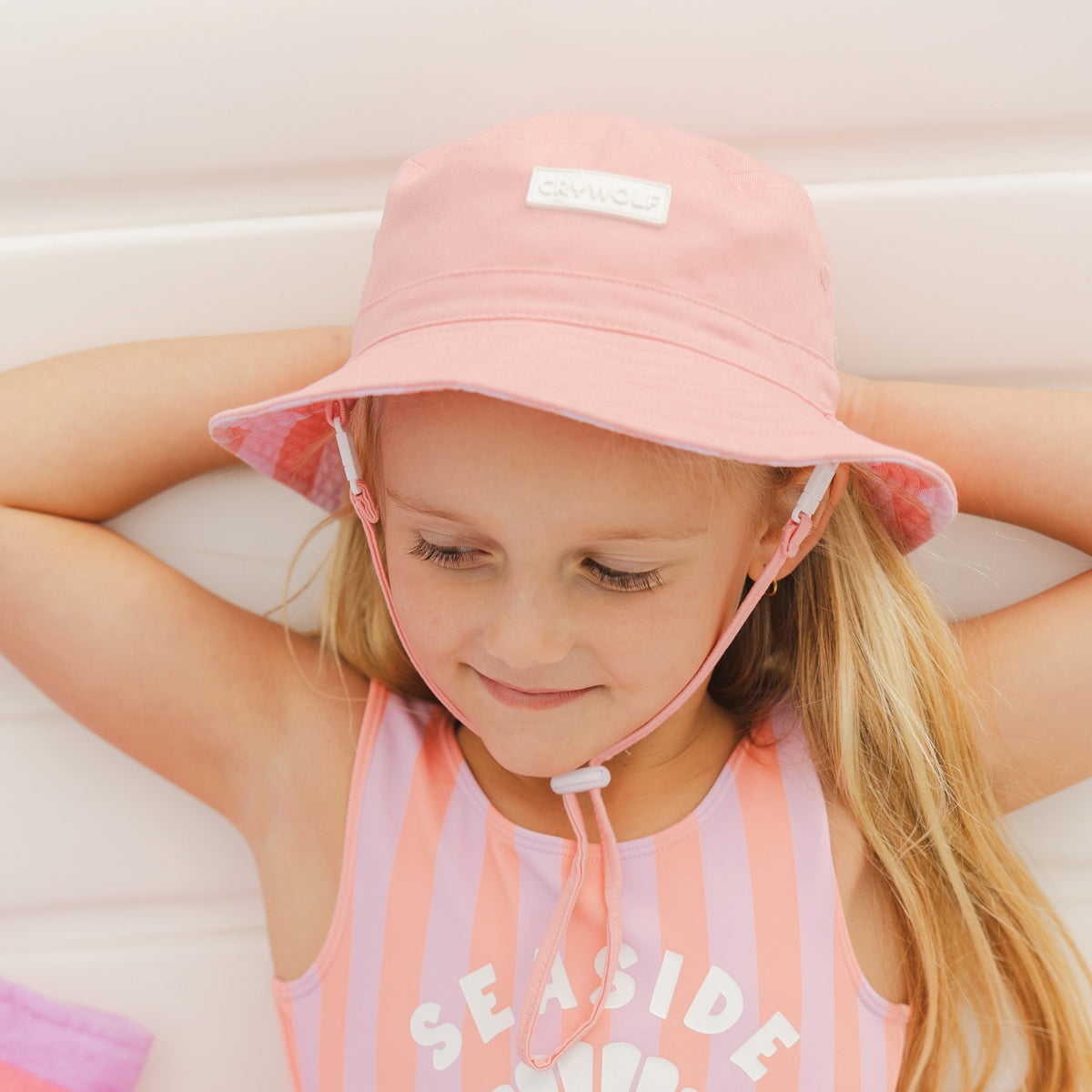 Reversible Bucket Hat - Flamingo Stripe