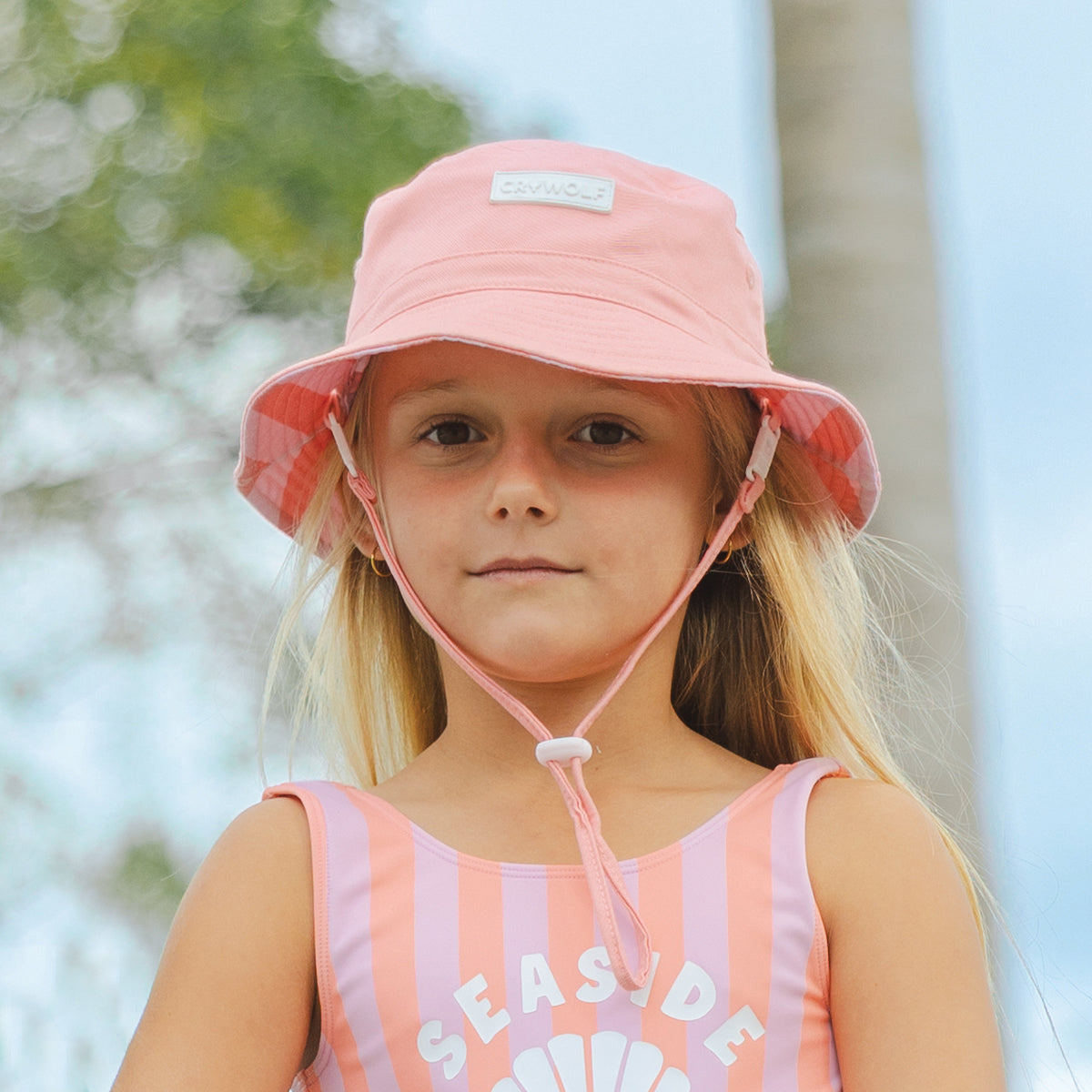 Reversible Bucket Hat - Flamingo Stripe