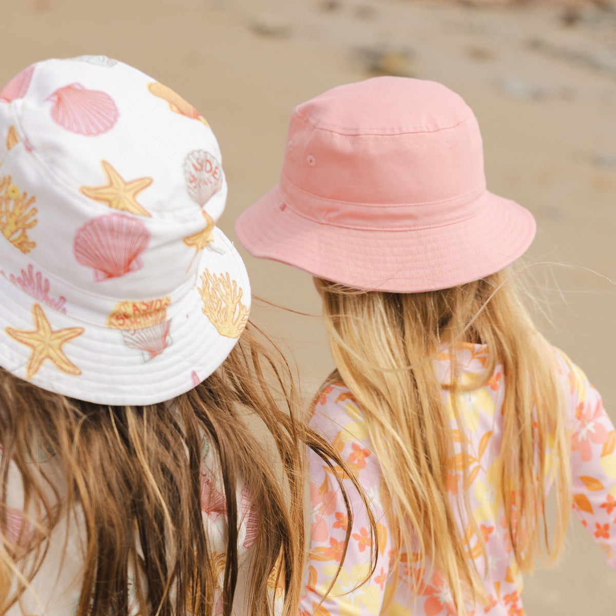 Reversible Bucket Hat - Flamingo Stripe