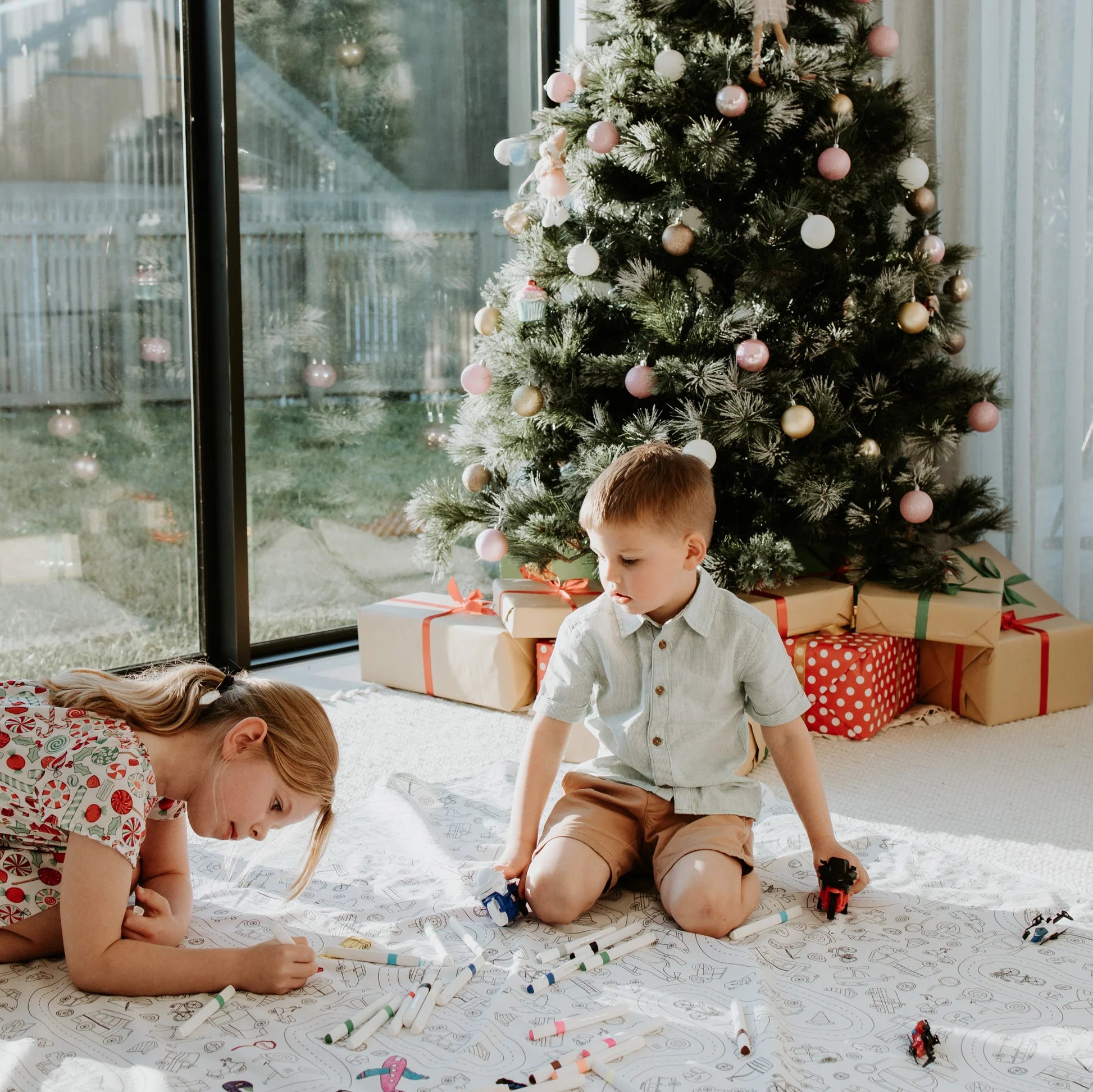 Reusable Colouring In Tablecloth Set - Wheels in Motion