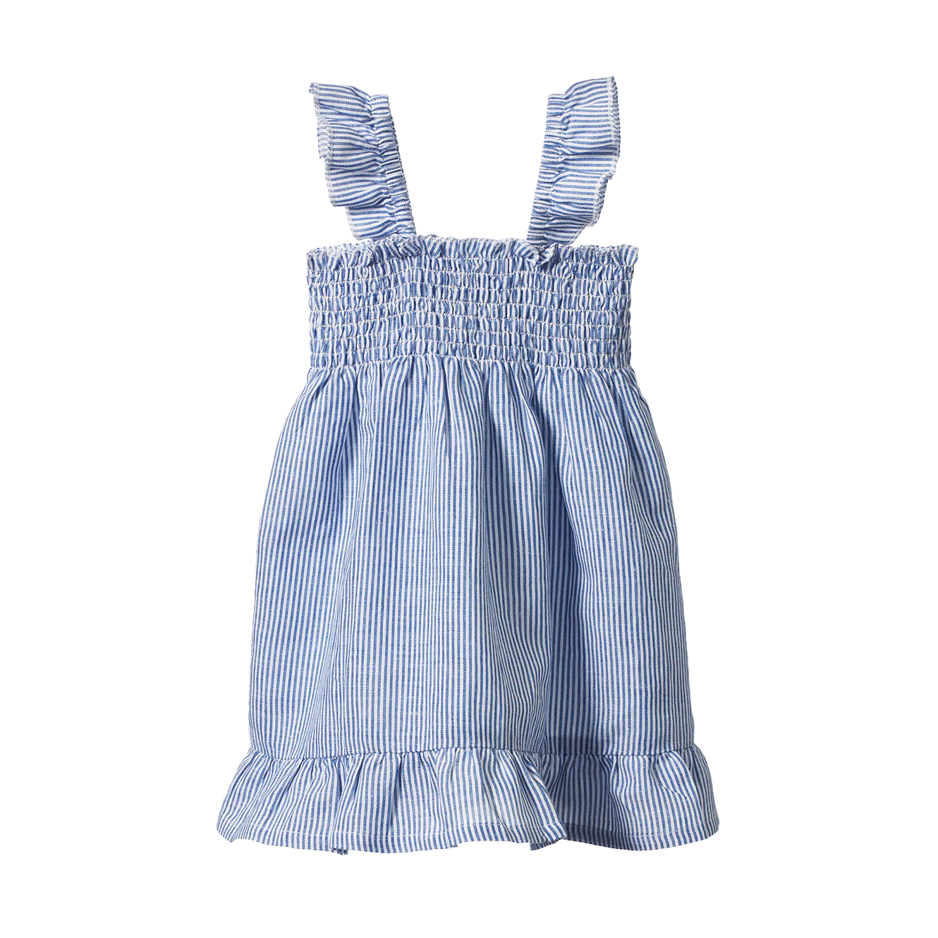 Nature Baby Gala Dress - Linen Blue Stripe
