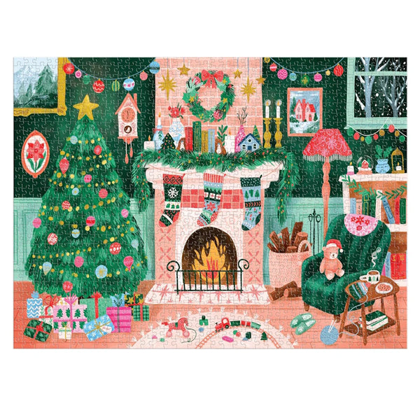 Galison 1000 Piece Puzzle - Cozy by the Fireplace