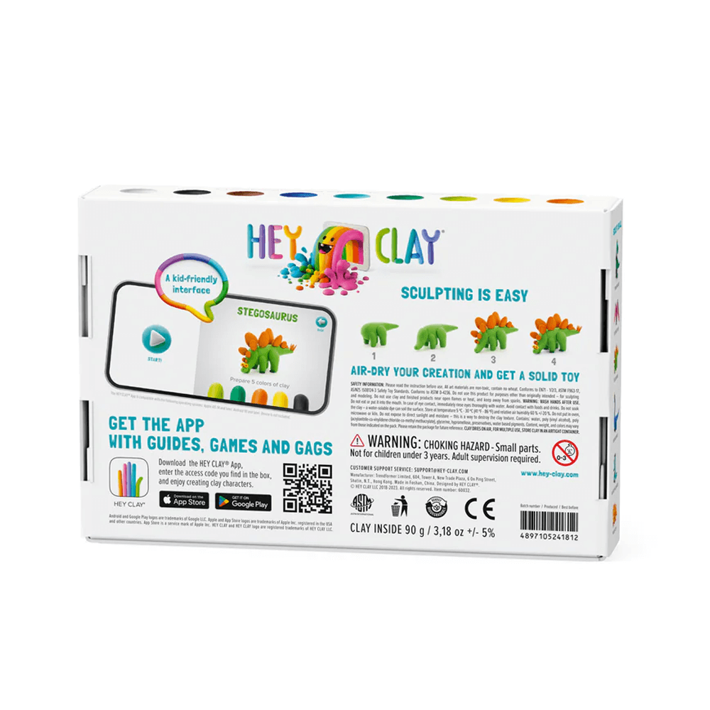 Hey Clay Dinos Medium Pack - Stegosaurus, Pachycephalosaurus, Brachiosaurus