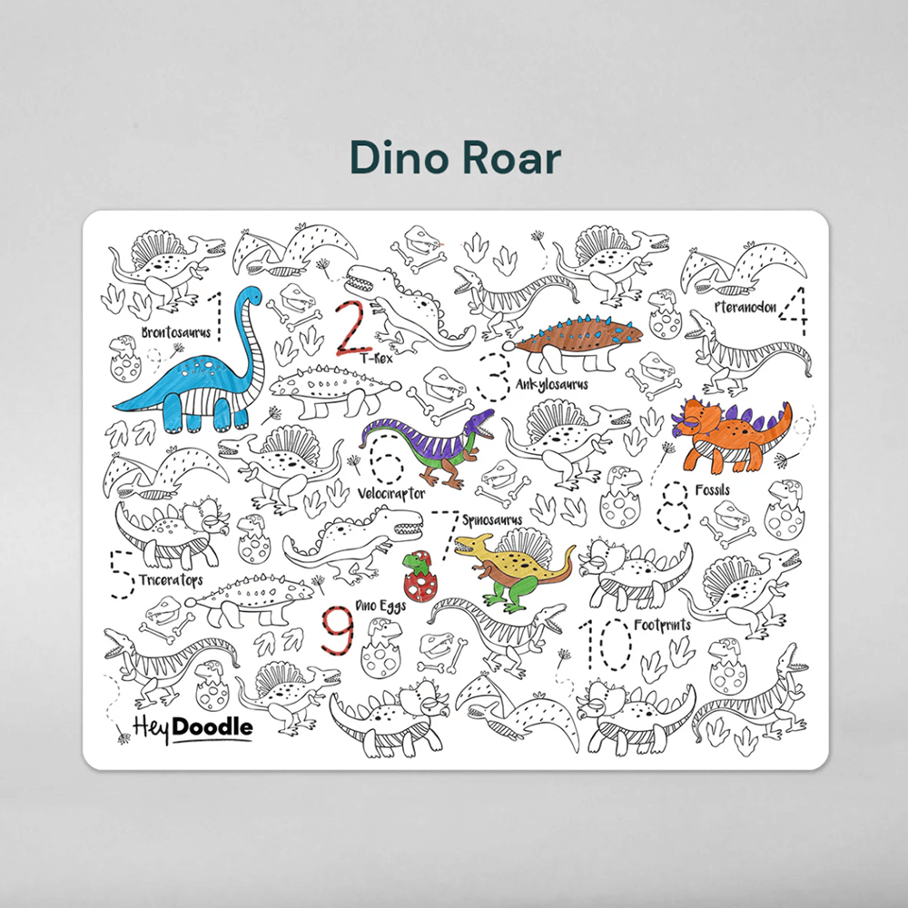 Hey Doodle Reusable Marker Playmat - Dino Roar