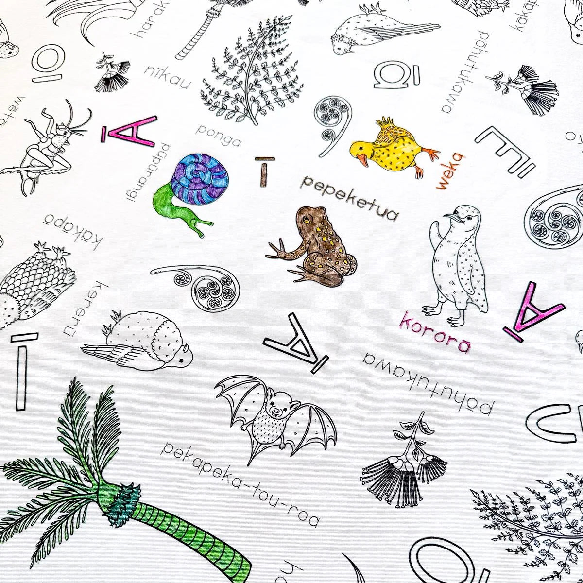 Reusable Colouring In Tablecloth Set - Hoa o te Ngahere