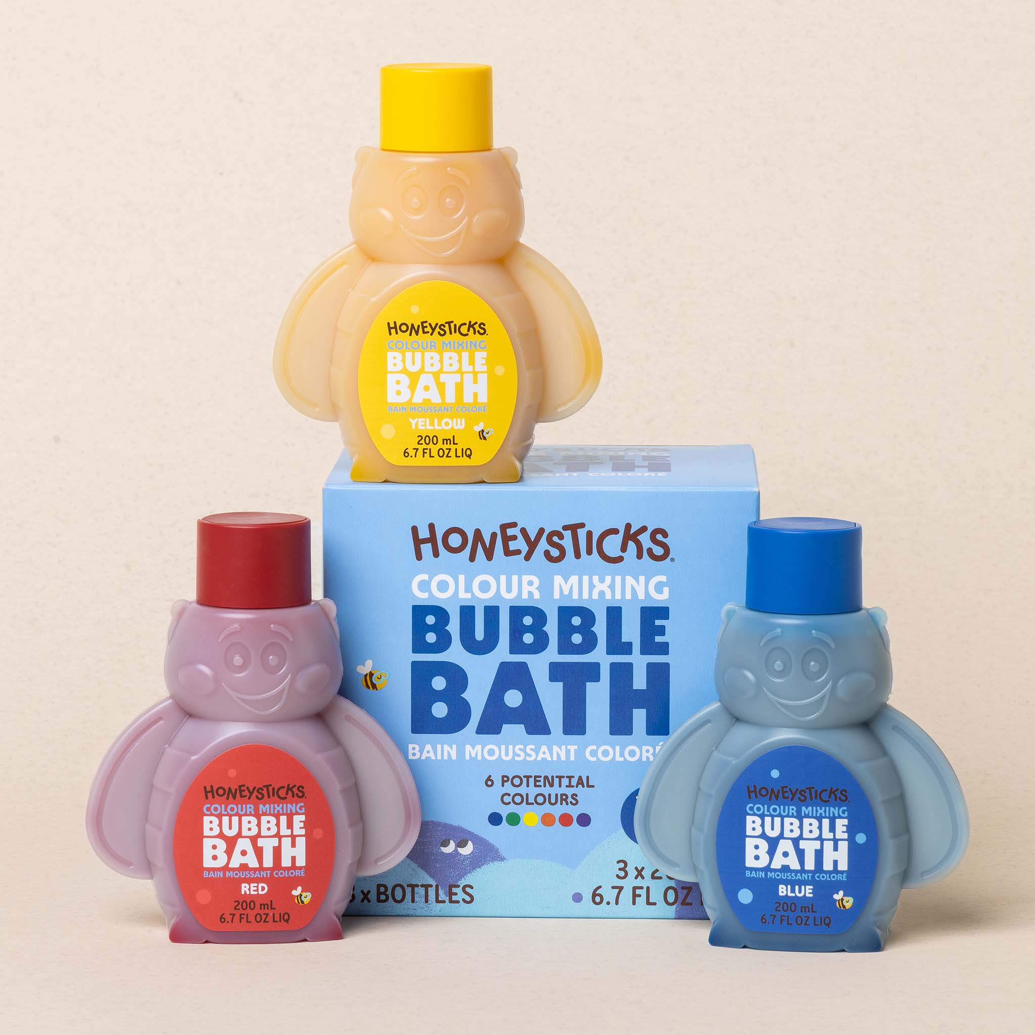 Honeysticks Bubble Bath Colour Mixing 3pk