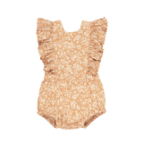 Huxbaby Floral Warm Glow Frill Playsuit - Warm Glow