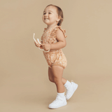 Huxbaby Floral Warm Glow Frill Playsuit - Warm Glow