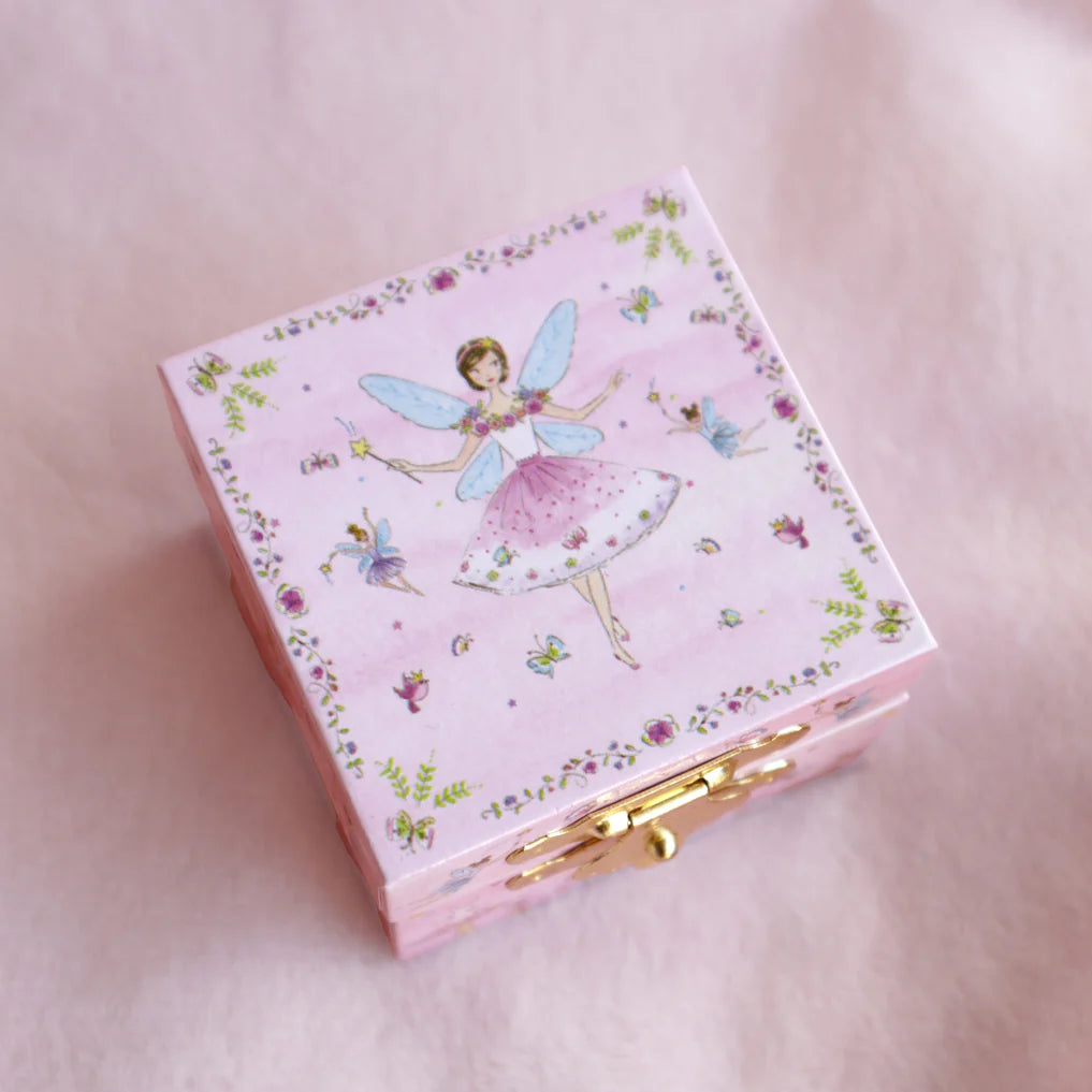Lauren Hinkley Pink Crystal Butterfly Earrings in a Fairy Magic Trinket Box
