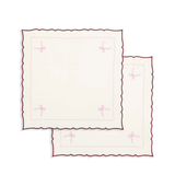 Avery Row Embroidered Bow Napkins, Set of 2 - Burgundy