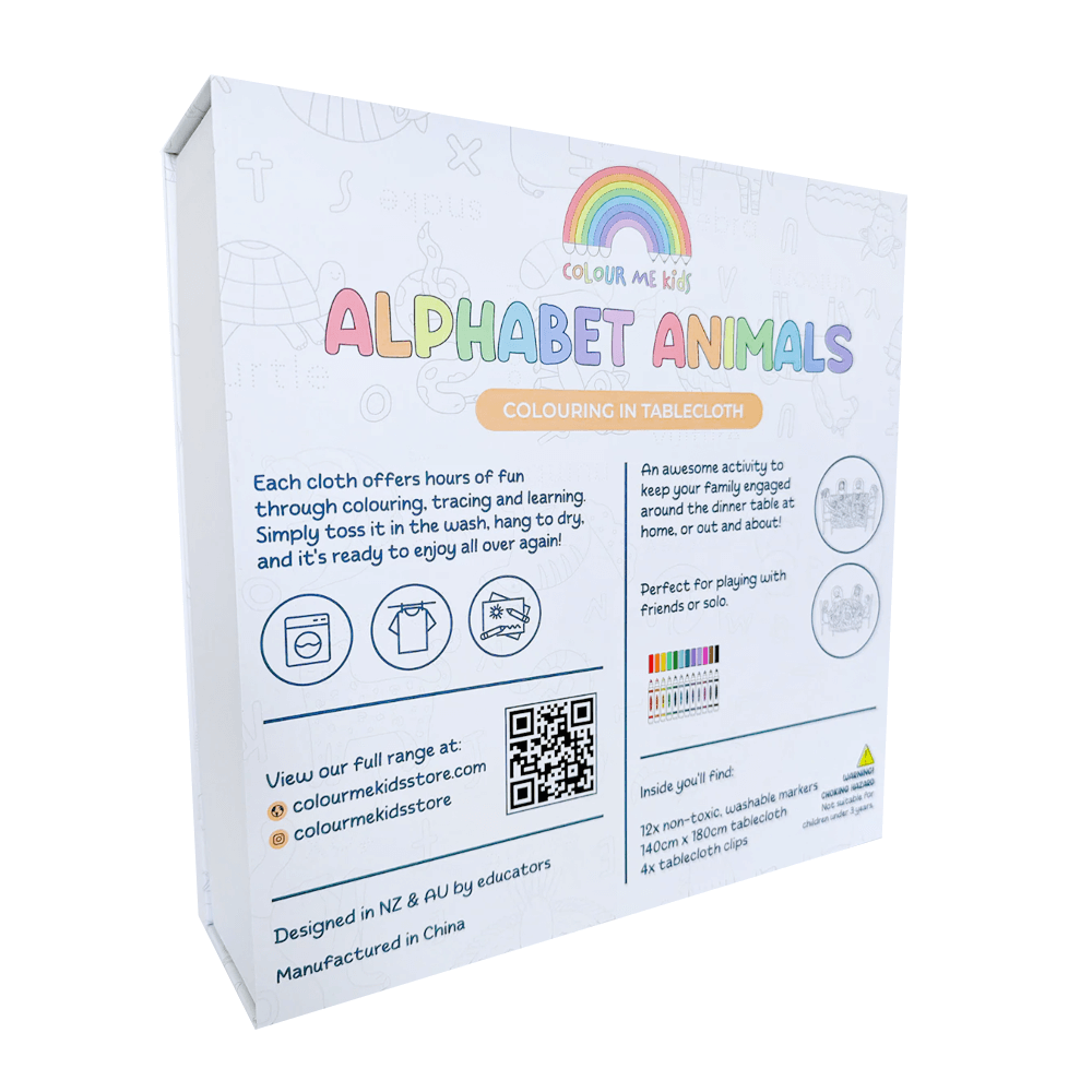 Reusable Colouring In Tablecloth Set - Alphabet Animals
