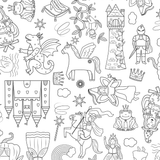 Colour Me Kids Reusable Colouring In Tablecloth Set - Once Upon A Time
