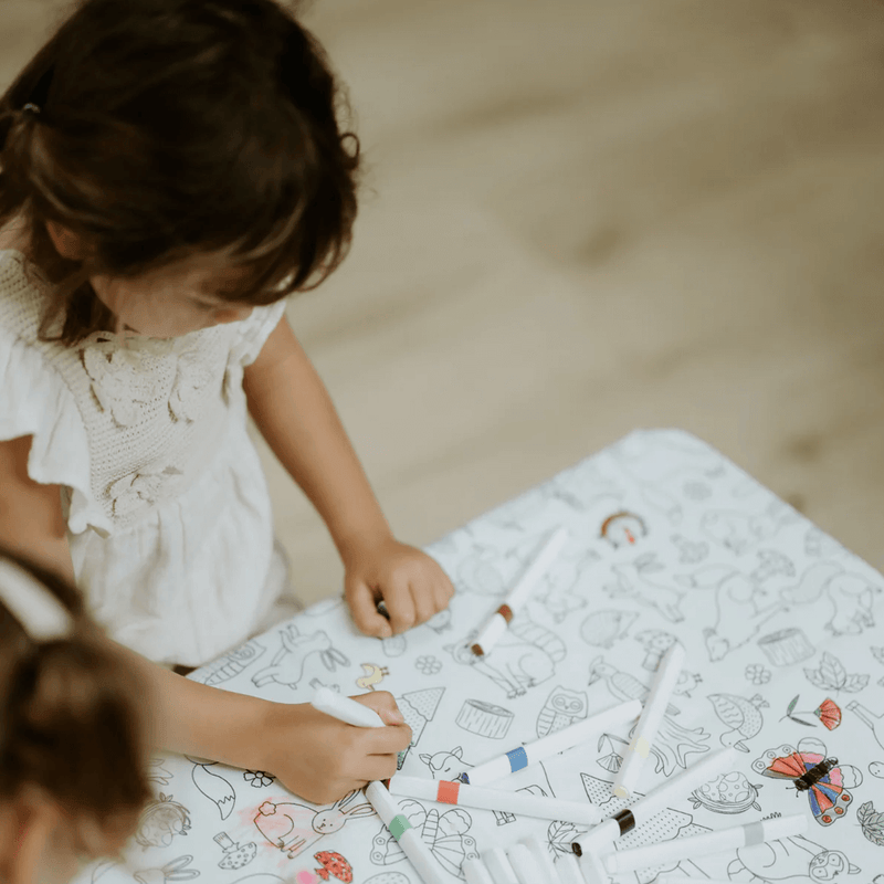 Colour Me Kids Reusable Colouring In Tablecloth Set - Once Upon A Time
