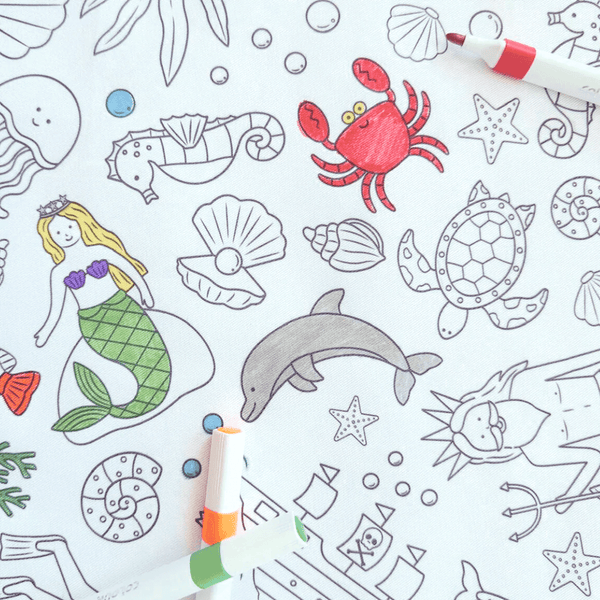 Colour Me Kids Reusable Colouring In Tablecloth Set - Tidal Treasures