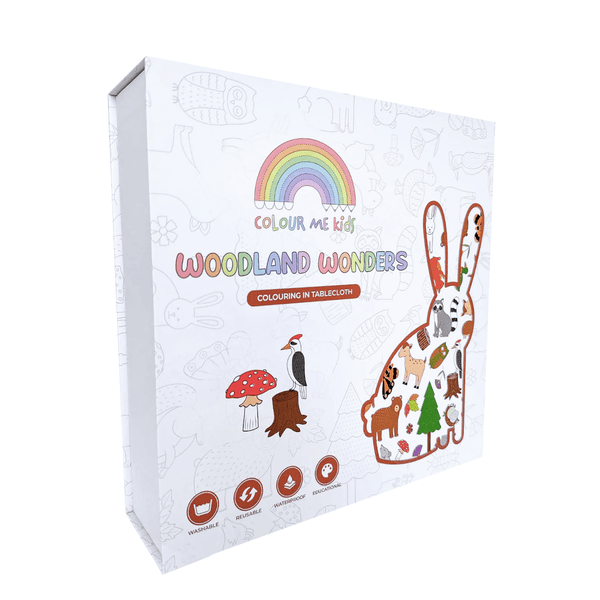 Colour Me Kids Reusable Colouring In Tablecloth Set - Woodland Wonders