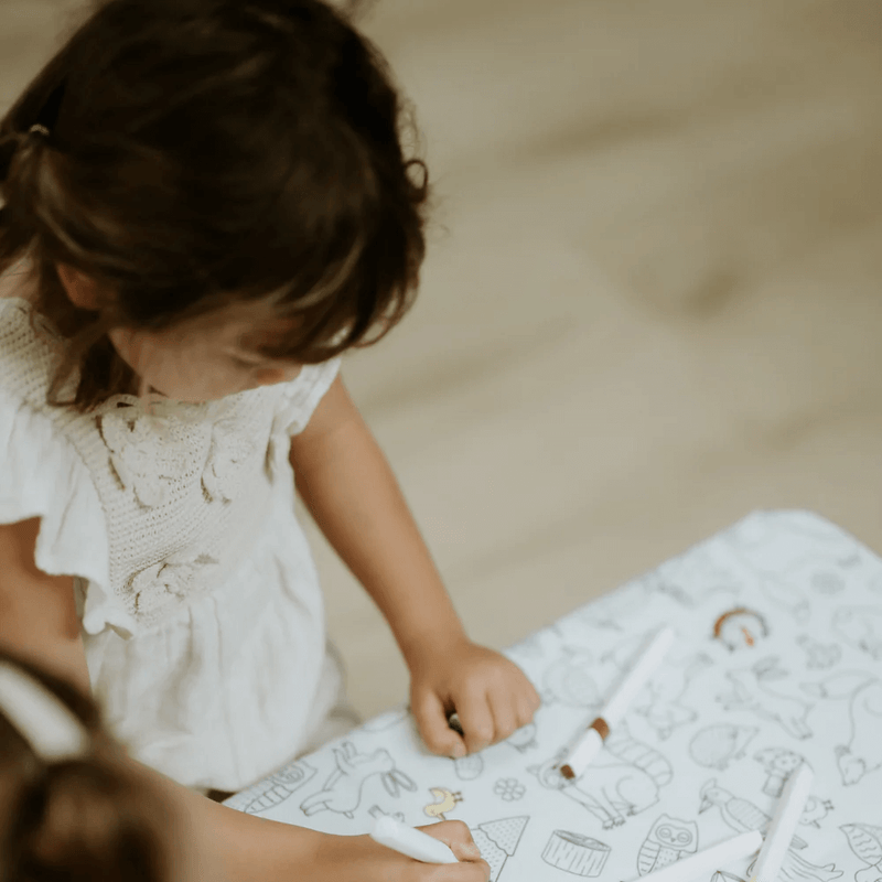 Colour Me Kids Reusable Colouring In Tablecloth Set - Woodland Wonders