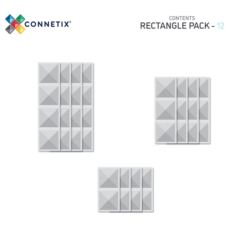 Connetix - Clear Rectangle Pack 12 Piece