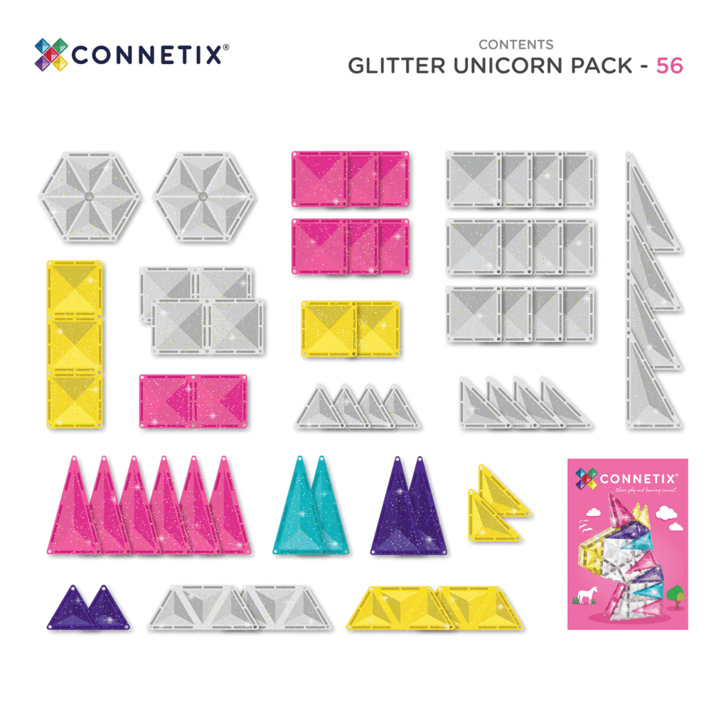 Connetix Glitter Unicorn Pack 56 pc