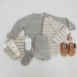 Quincy Mae Summer Knit Set - Heathered Grey