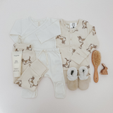 Quincy Mae Wrap Top & Footed Pant Set - Ivory
