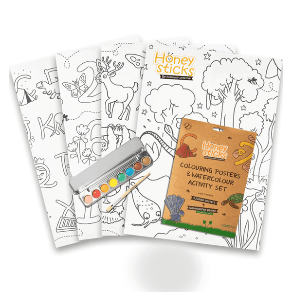 Honeysticks Jumbo Posters & Watercolour Paints Activity Set