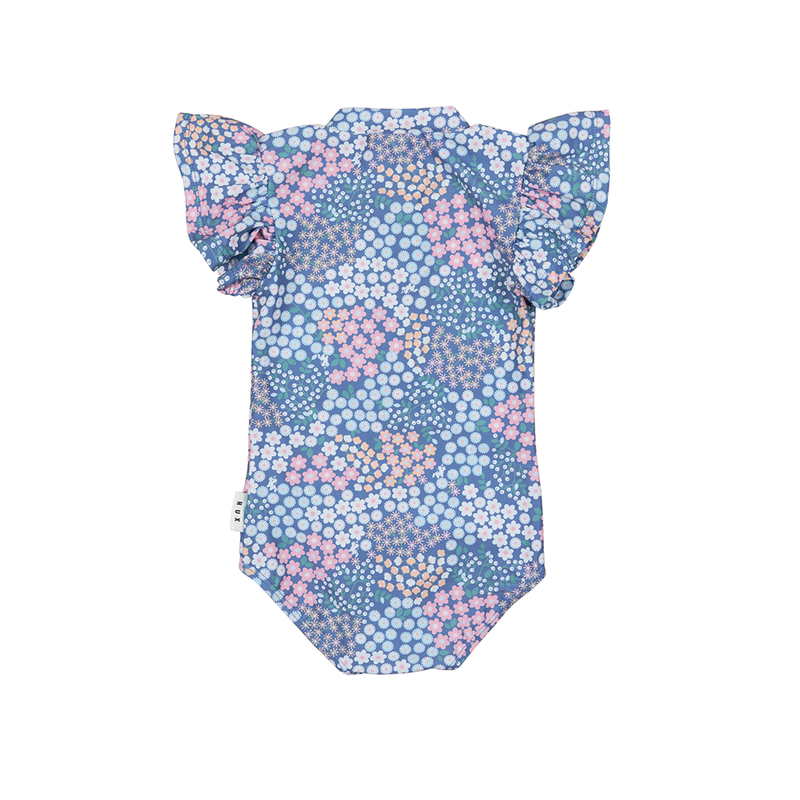 Huxbaby Garden Floral Frill Zip Swimsuit - Multi