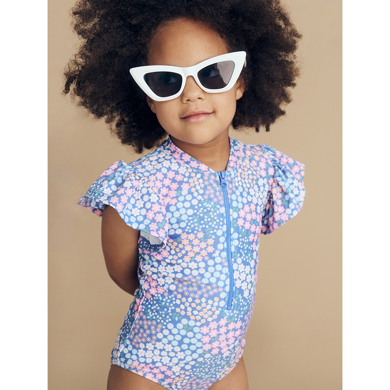 Huxbaby Garden Floral Frill Zip Swimsuit - Multi