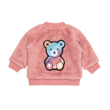 Huxbaby Rainbow Bear Fur Jacket - Dusty Rose