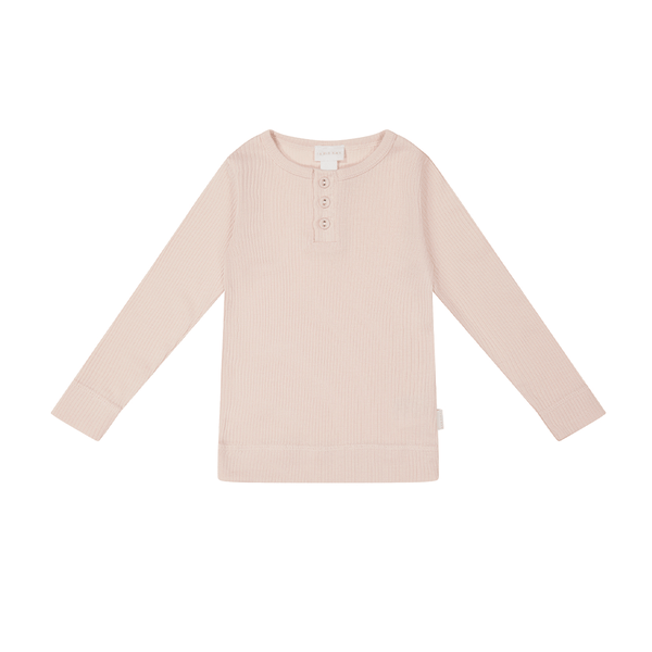 Jamie Kay Organic Cotton Modal Long Sleeve Henley - Ballet Pink