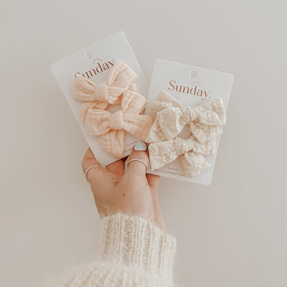 Little Sunday Bows | Set of Two | Peachy