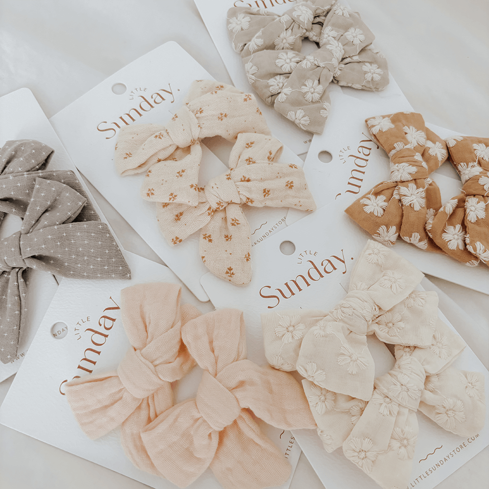 Little Sunday Bows | Set of Two | Peachy