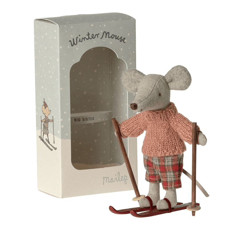 Maileg Winter Mouse with Ski Set - Big Sister