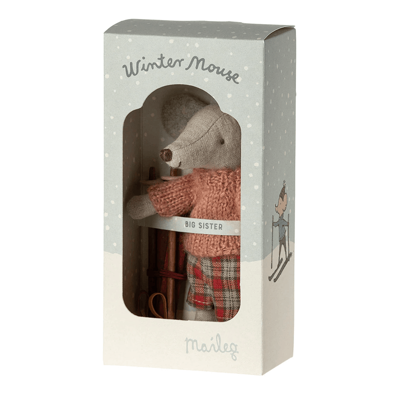 Maileg Winter Mouse with Ski Set - Big Sister