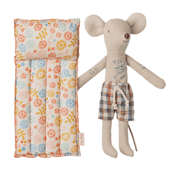 Maileg Beach Mouse Dad With Air Mattress Flower
