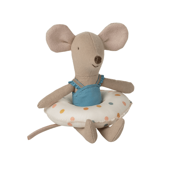 Maileg Beach Mouse Little Sister With Float Multi Dot