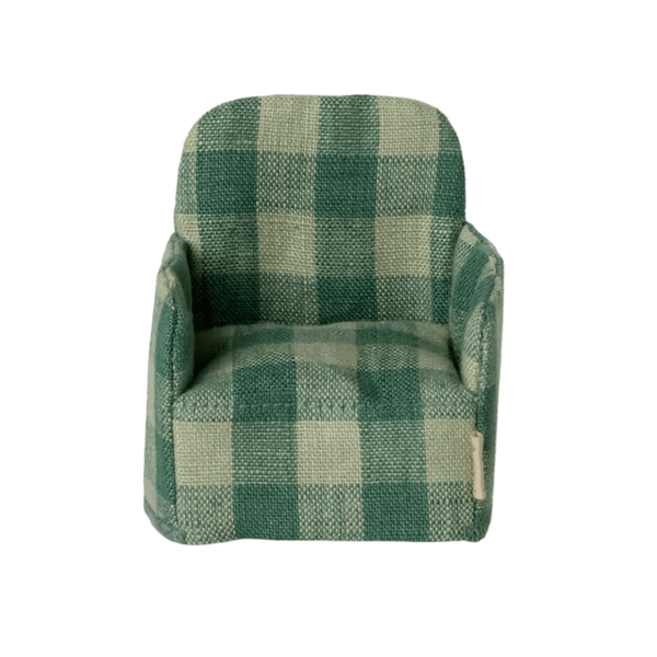 Maileg Folding Chair Mouse - Green Check