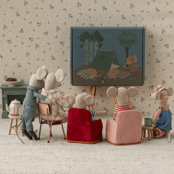 Maileg Folding Chair Mouse - Rose