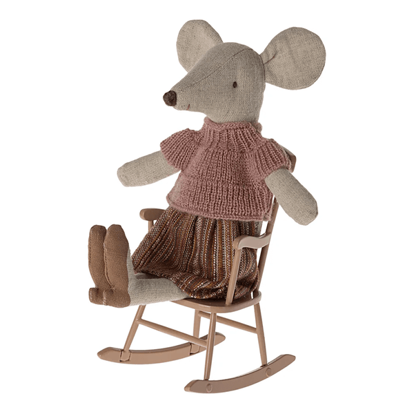 Maileg Mouse Rocking Chair - Dark Powder