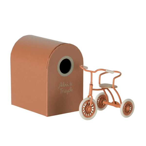Maileg Abri A Tricycle Mouse - Coral