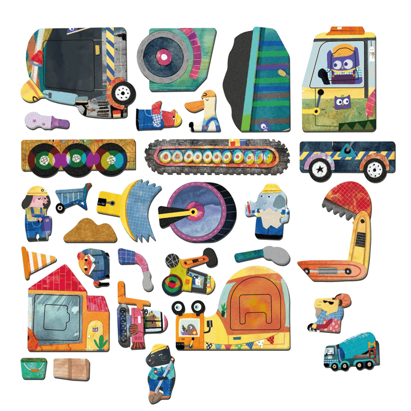 Travel Magnetic Puzzle Box - Trucks