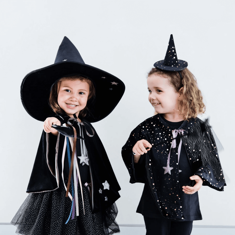 Mimi & Lula Raven Starry Velvet Mini Witch Hat