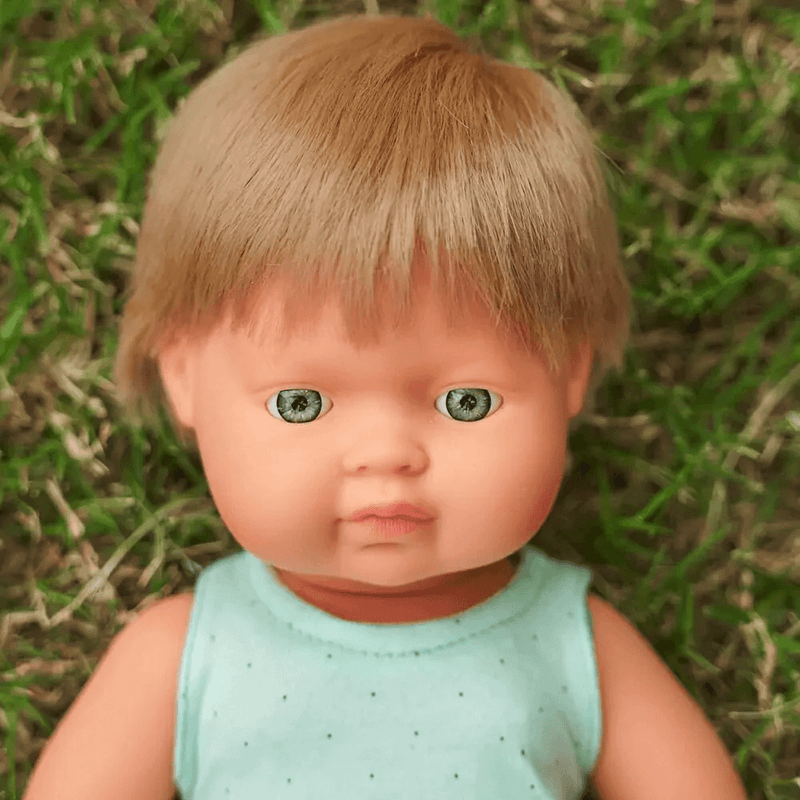 Miniland Doll Anatomically Correct Baby - Caucasian Dark Blonde Boy 38cm