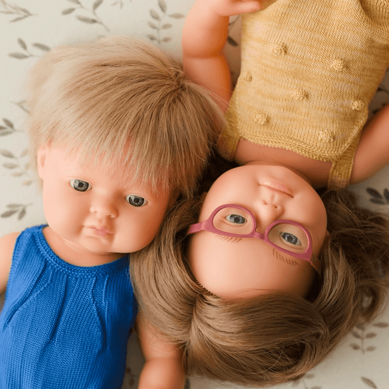 Miniland Doll Anatomically Correct Baby - Caucasian Dark Blonde Boy 38cm