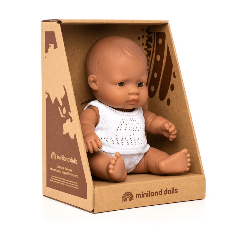 Miniland Anatomically Correct Baby Doll - Hispanic 21cm