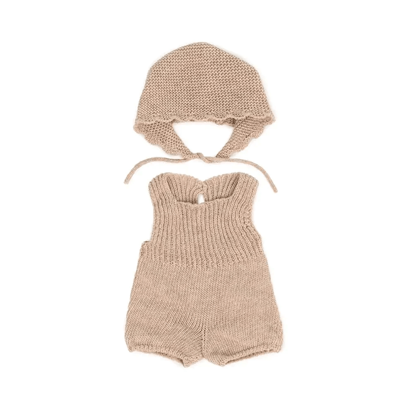 Miniland Knitted Doll Outfit 38cm - Romper & Bonnet