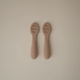 Mushie Baby First Feeding Spoons - Natural/Shifting Sand