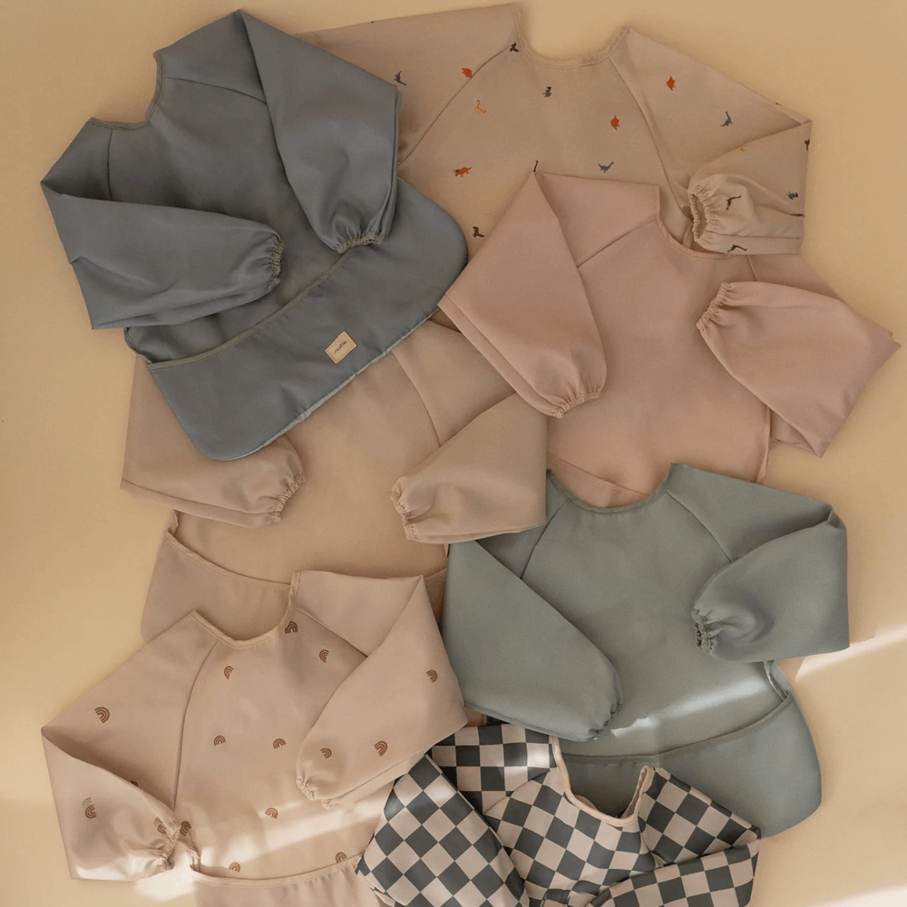 Mushie Long Sleeve Bib - Fog