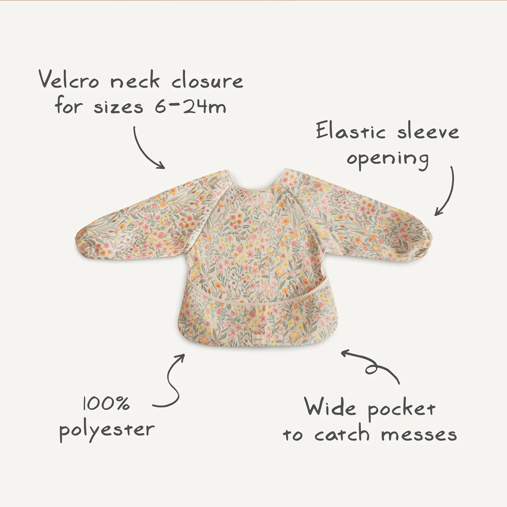 Mushie Long Sleeve Bib - Fog