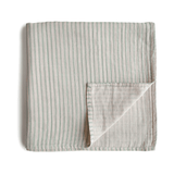 Mushie Swaddle - Sage Stripe