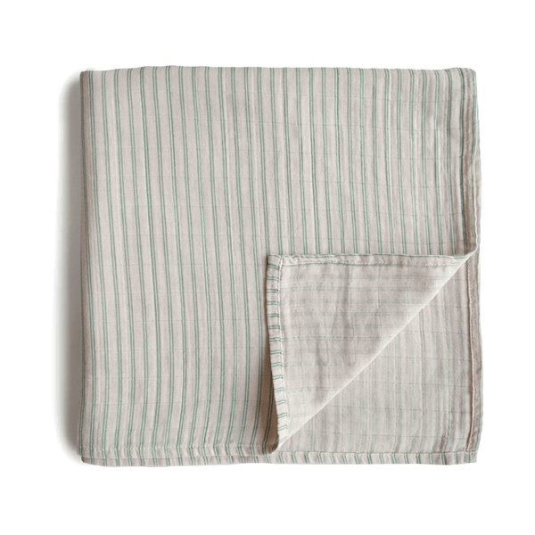 Mushie Swaddle - Sage Stripe